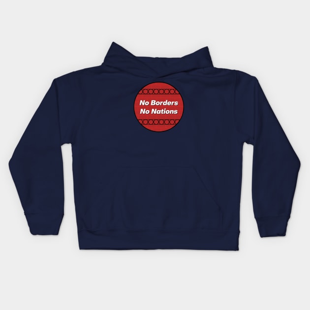 No Borders, No Nations Kids Hoodie by Football from the Left